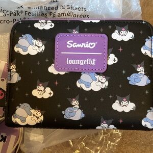 Kuromi Batuu Clouds Loungefly Zip Wallet Sanrio
